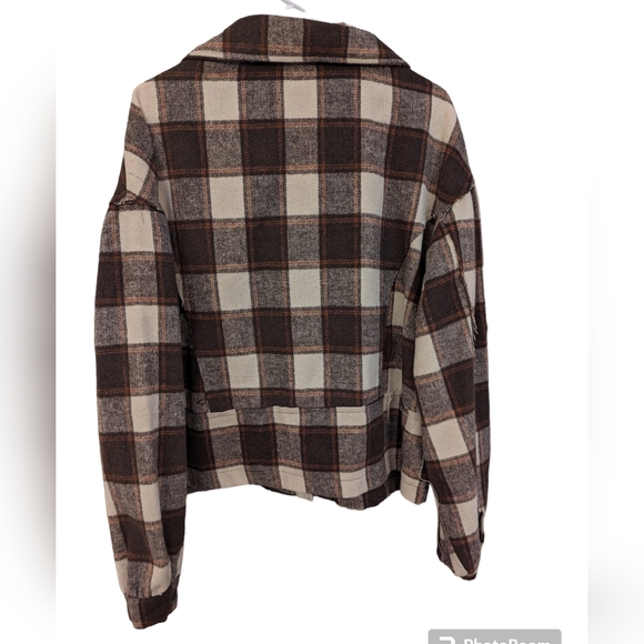 POL Brown Checkered Moto Jacket Sz Medium - Picture 5 of 9
